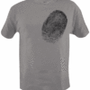 Fingerprint #2- Black Print on a Grey Shirt- $13