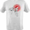 Katate- Black/Red print on a White shirt- $15
