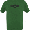 Air Force Shirt- Off Black Print on a Green Shirt $13